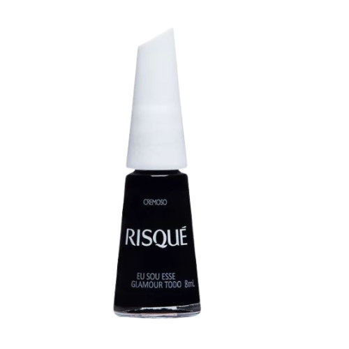 Risqué Black Cream Nail Polish – “I Am All This Glamour” / Esmalte Risqué Preto Cremoso – “Eu Sou Esse Glamour Todo” 8ml
